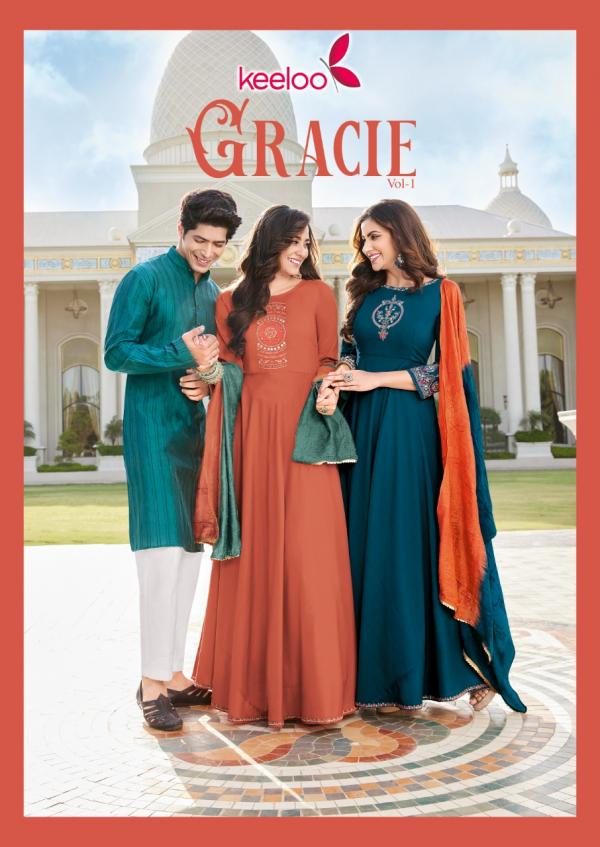 Keeloo Gracie Vol 1 Viscose Slub Designer Readymade Suit